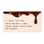 Chocolade Druppel Druppelen Chocolatier Aangepaste Etiket (Voorkant)