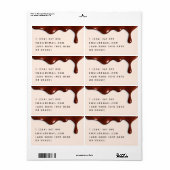 Chocolade Druppel Druppelen Chocolatier Aangepaste Etiket (Full Sheet)