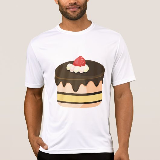 Chocolade-druppelcake met aardbei t-shirt (Voorkant)