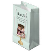 Chocolade druppels en Roze Goud Cake Bedankt Klein Cadeauzakje (Voorkant Gekanteld)