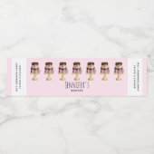 Chocolade druppels en roze gouden luxe cake bedrij waterfles etiket (Enkel label)