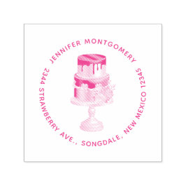 Chocolade druppels heerlijke luxe taart adres zelfinktende stempel