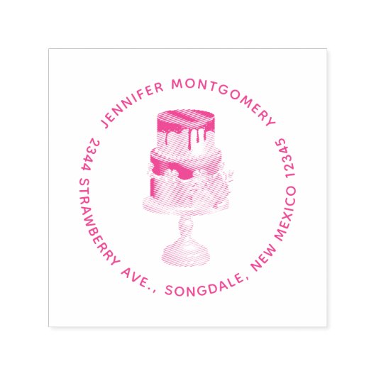 Chocolade druppels heerlijke luxe taart adres  zelfinktende stempel (Design)