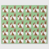 Chocolade Dutch Rabbits Green Wrapping Paper Cadeaupapier (Vlak)