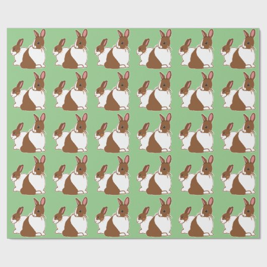 Chocolade Dutch Rabbits Green Wrapping Paper Cadeaupapier (Vlak)