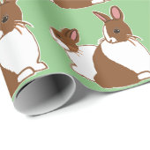 Chocolade Dutch Rabbits Green Wrapping Paper Cadeaupapier (Rol Hoek)
