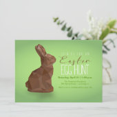 Chocolade Easter Bunny Egg Hunt Invitation Kaart (Staand voorkant)
