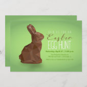 Chocolade Easter Bunny Egg Hunt Invitation Kaart (Voorkant / Achterkant)