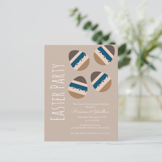 Chocolade Easter Earth Tone Party Briefkaart (Staand voorkant)