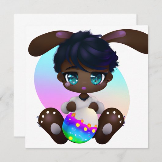 Chocolade Easter Melanin Bunny Baby Rabbit Melanin (Voorkant / Achterkant)