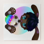 Chocolade Easter Melanin Bunny Baby Rabbit Melanin Legpuzzel (Horizontaal)