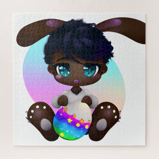 Chocolade Easter Melanin Bunny Baby Rabbit Melanin Legpuzzel (Verticaal)