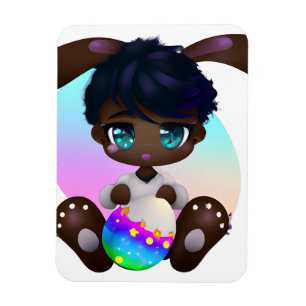 Chocolade Easter Melanin Bunny Baby Rabbit Melanin Magneet