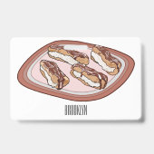 Chocolade eclair cartoon illustratie badge (Achterkant)