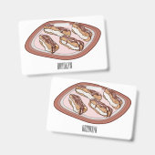 Chocolade eclair cartoon illustratie badge (Voor- en achterkant)