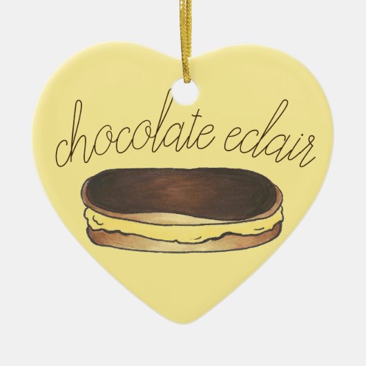 Chocolade Eclair French Bakery Dessert Pastry Keramisch Ornament (Voorkant)