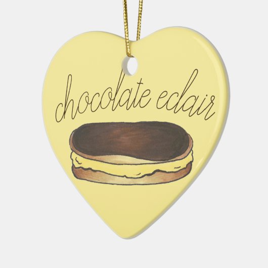 Chocolade Eclair French Bakery Dessert Pastry Keramisch Ornament (Links)