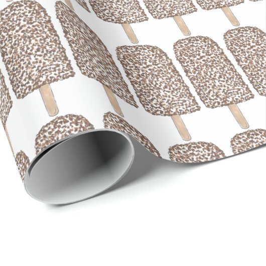 Chocolade Eclair Ice Cream Bars Poppen Popsicles Cadeaupapier (Rol Hoek)