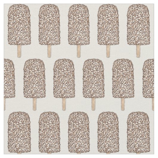 Chocolade Eclair Ice Cream Pop Popsicles Fabric Stof (Close Up)