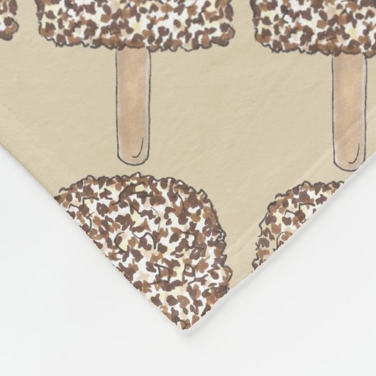 Chocolade Eclair Ice Cream Popsicle Blanklet Fleece Deken (Hoek)