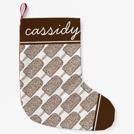 Chocolade Eclair Ice Cream Popsicle Junk Food Kleine Kerstsok (Voorkant)