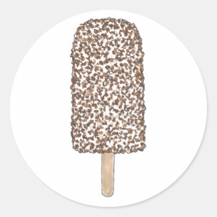 Chocolade Eclair Ice Cream Popsicle Pop Junk Food Ronde Sticker