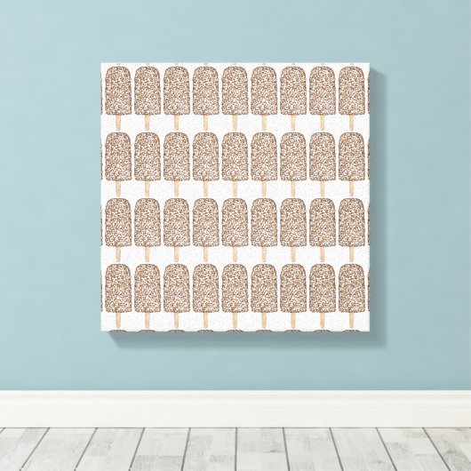 Chocolade Eclair Ice Cream Popsicles Popsicles Kun Canvas Afdruk (Insitu (Houten vloer))