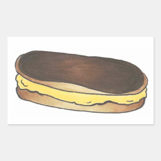 Chocolade Eclair Pastry Dessert Food Stickers (Voorkant)