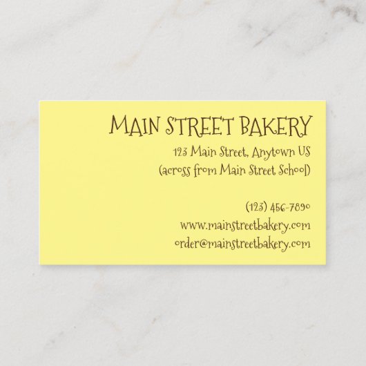 Chocolade Eclair Pastry, gebrand door bakkerij Che Visitekaartje (Achterkant)