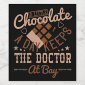 Chocolade - een beetje chocolade per dag wijn etiket (Enkel label)