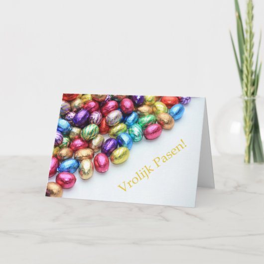 Chocolade eitjes eten feestdagen kaart (Voorkant)