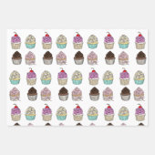 Chocolade en aardbeien Cupcakes Happy Birthday Inpakpapier Vel (Voorkant 2)