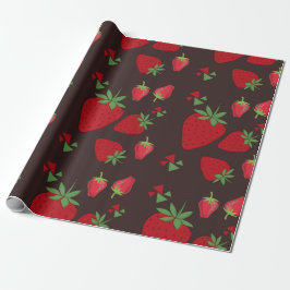 chocolade en aardbeien patroon cadeaupapier
