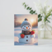 Chocolade en aardbeiensneeuwman feestdagenkaart (Staand voorkant)