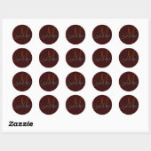 Chocolade en Blauwgroen voornamen Monogram Seal Ronde Sticker (Vel)