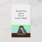 Chocolade en Blue Designer Cake Visitekaartje (Achterkant)