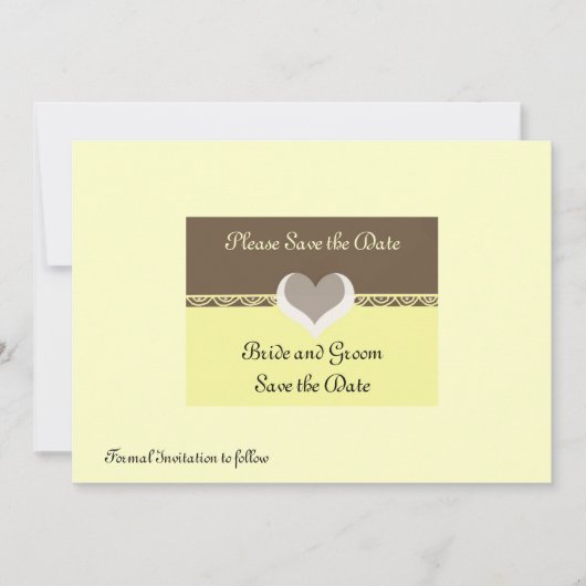 Chocolade en Botercreme Save the Date Uitnodiging (Voorkant)