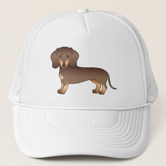 Chocolade en bruine gladharige Dox Design Trucker Pet (Voorkant)