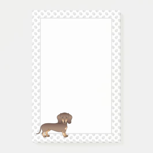 Chocolade En Bruine Korte Haren Dachshund & Pootje Post-it® Notes (Voorkant)