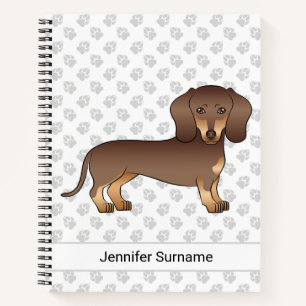 Chocolade En Bruine Korte Haren Dachshund & Tekst Notitieboek