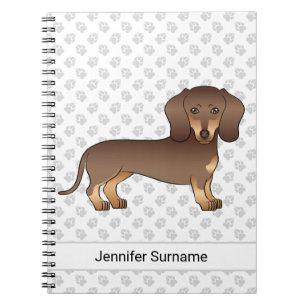 Chocolade En Bruine Korte Haren Dachshund & Tekst Notitieboek