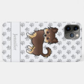 Chocolade En Bruine Langharige Chihuahua Hond & Na Case-Mate iPhone Case (Achterkant (horizontaal))