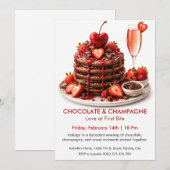 Chocolade en Champagne - Romantisch dessert Kaart (Voorkant / Achterkant)