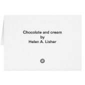 Chocolade en crèmekaart (Achterkant Horizontaal)