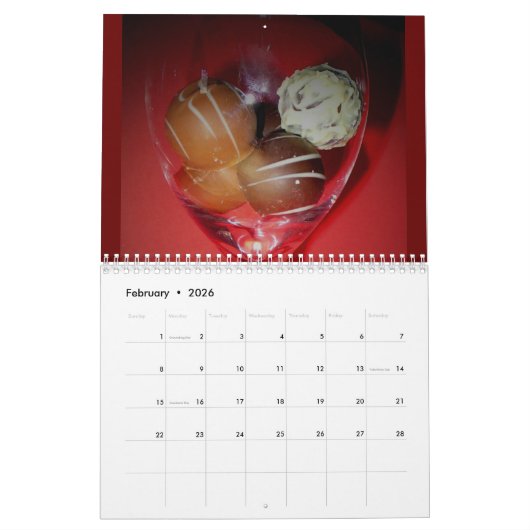 Chocolade en Dessert Kalender 20XX (Feb 2026)