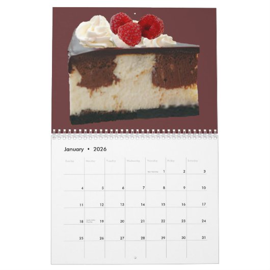 Chocolade en Dessert Kalender 20XX (Jan 2026)