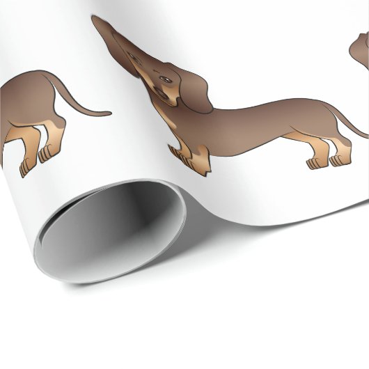 Chocolade en een kort haar-dinktpatroon cadeaupapier (Rol Hoek)