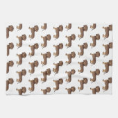 Chocolade en een kort haar-dinktpatroon theedoek (Horizontaal)