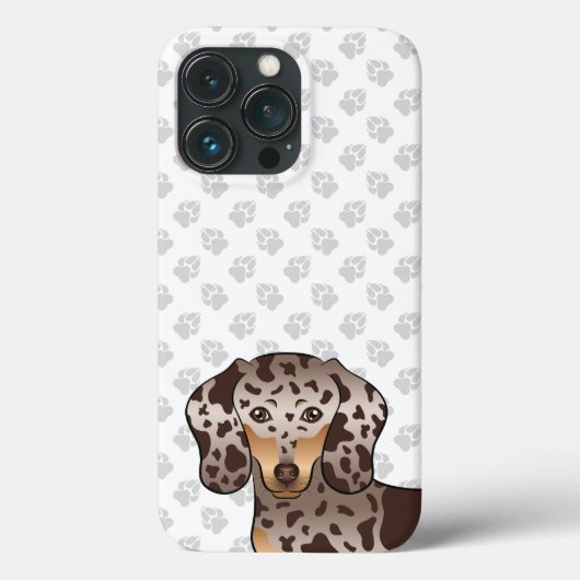 Chocolade En Effen Bruine Korthaar Dachshund Kop Case-Mate iPhone Case (Achterkant)