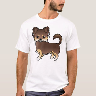 Chocolade En Effen Bruine Lange Vacht Chihuahua Ca T-shirt